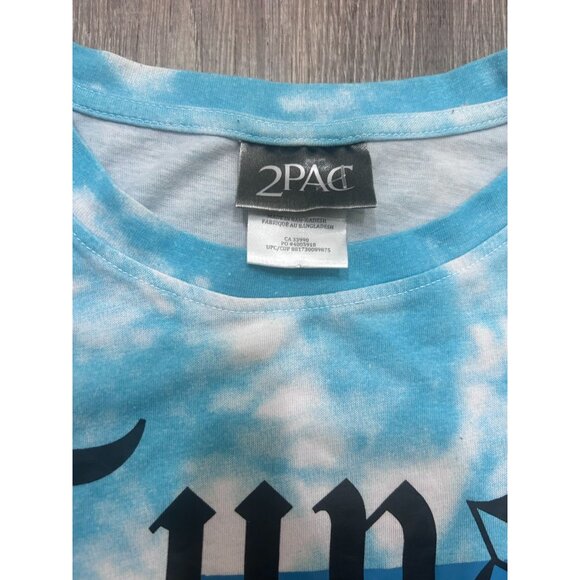 2PAC Tupac Me Against The World T-Shirt Men's XL Tie Dye Causal Crew Neck Blue - Picture 3 of 9